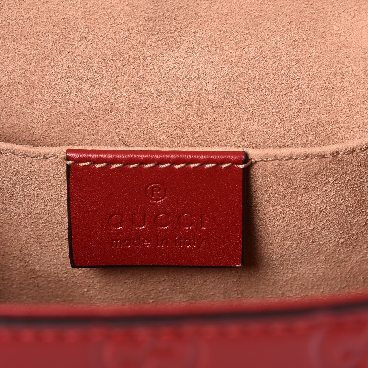 Gucci Guccissima Signature Padlock Backpack Hibiscus Red 8 of 9