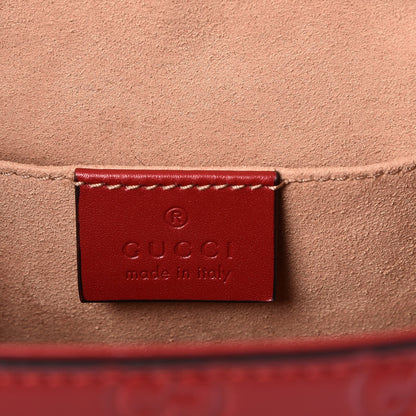 Gucci Guccissima Signature Padlock Backpack Hibiscus Red 8 of 9