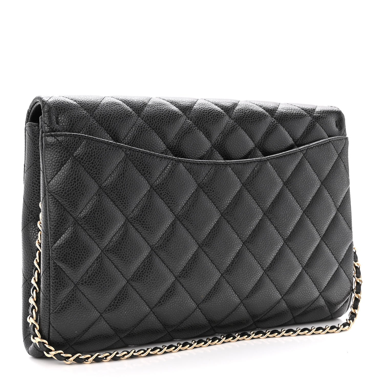 Chanel Caviar Quilted Clutch With Chain Flap Black 3 of 10