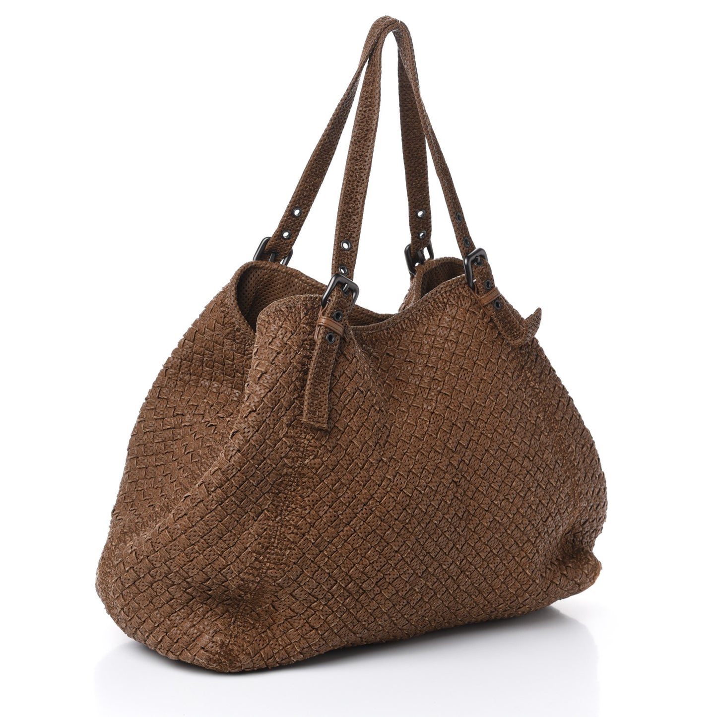 Nappa Intrecciato Perforated Tote Noce