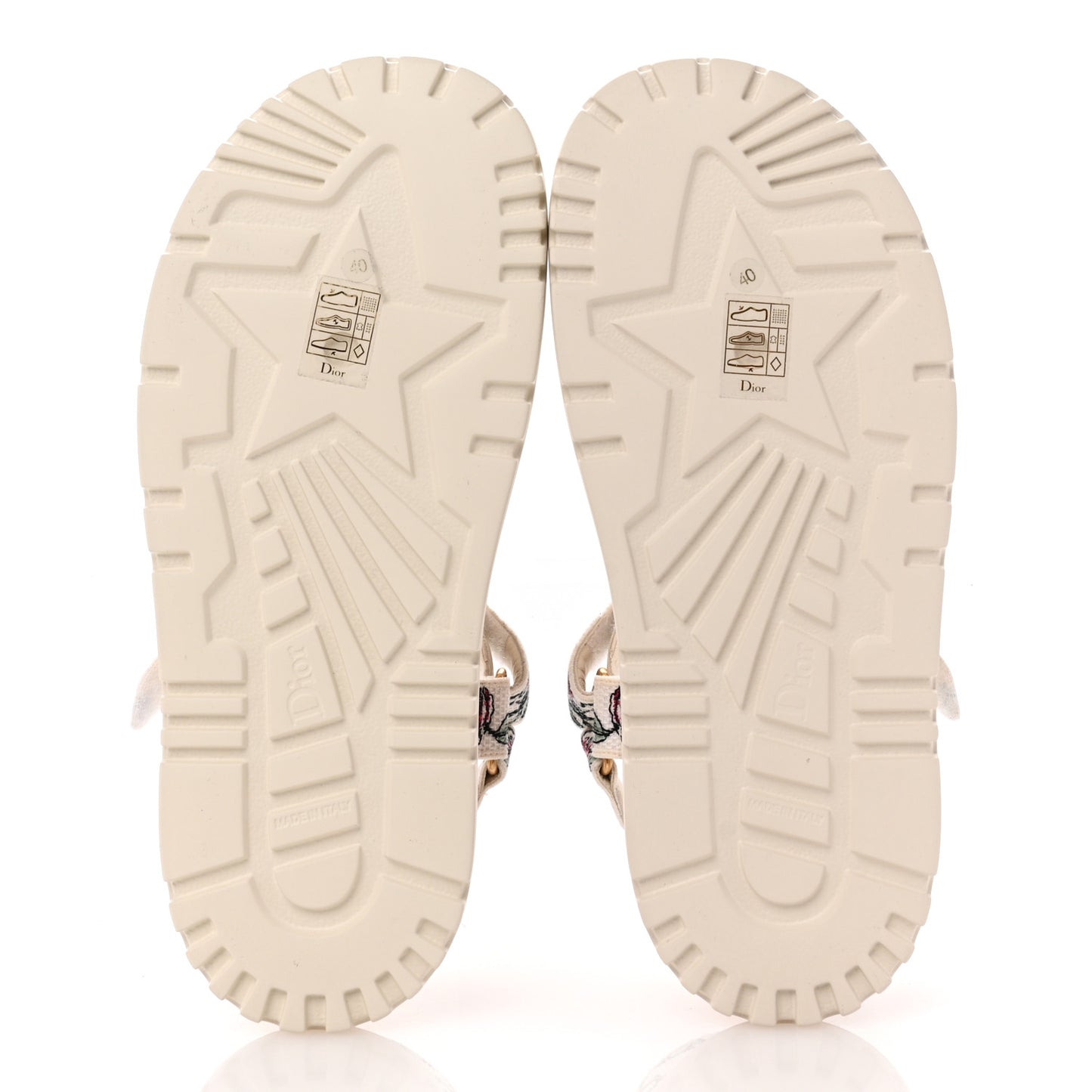 Canvas Embroidered Florilegio 10mm D-Wave Sandals 40 White Multicolor