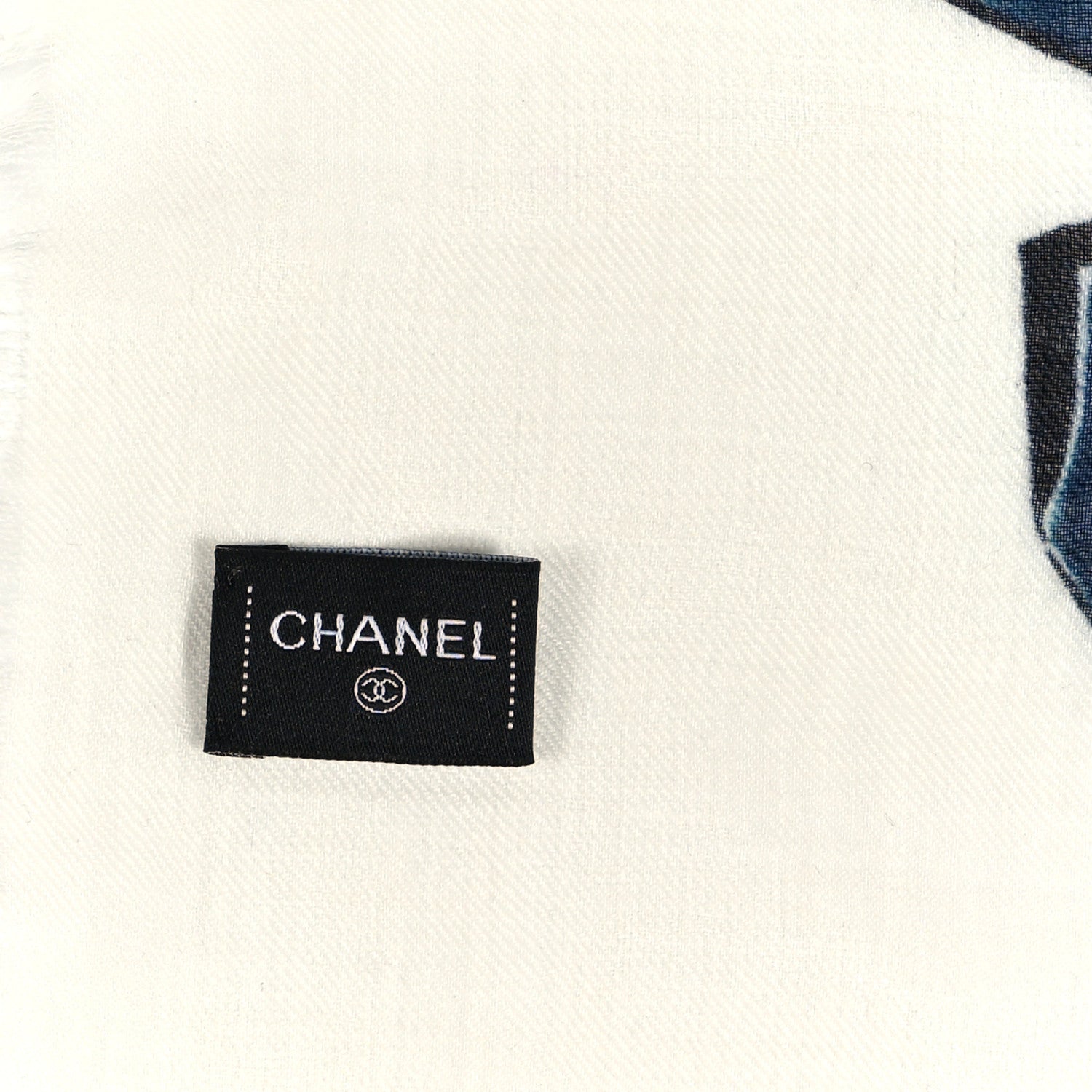 Chanel Cashmere CC Fringe Scarf Ivory Multicolor 2 of 3