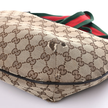 Gucci Monogram Web Medium Half Moon Hobo Dark Brown 8 of 14