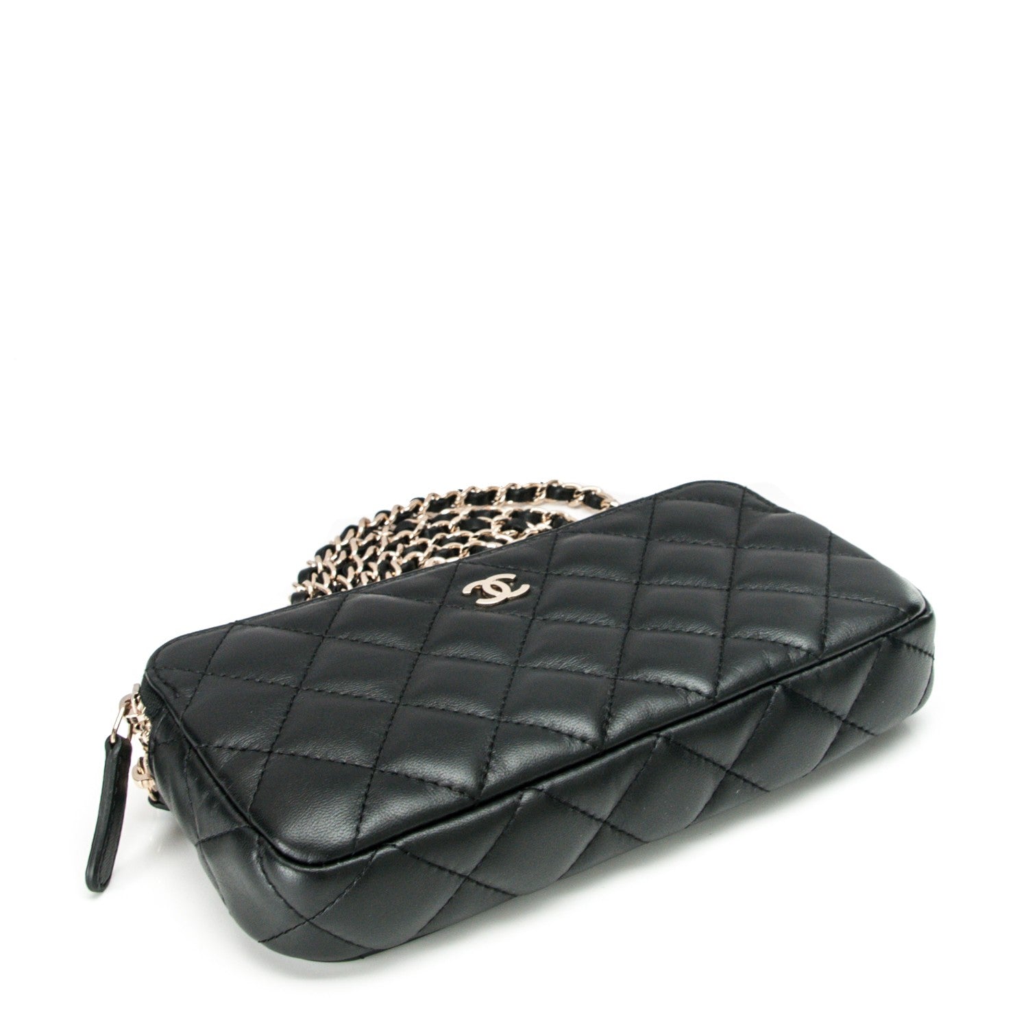 Chanel Lambskin Quilted Small Clutch With Chain Black 4 of 8