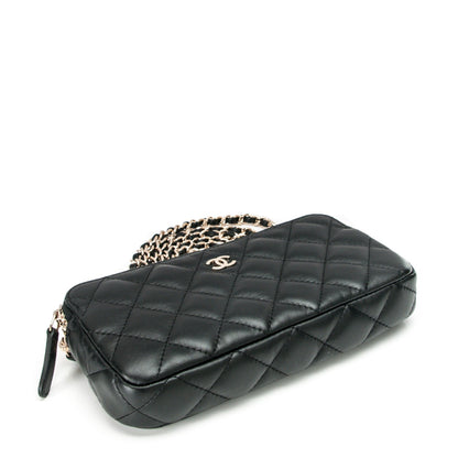 Chanel Lambskin Quilted Small Clutch With Chain Black 4 of 8