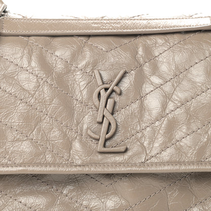 Saint Laurent Crinkled Calfskin Matelasse Monogram Medium Niki Chain Satchel Light Natural 9 of 9