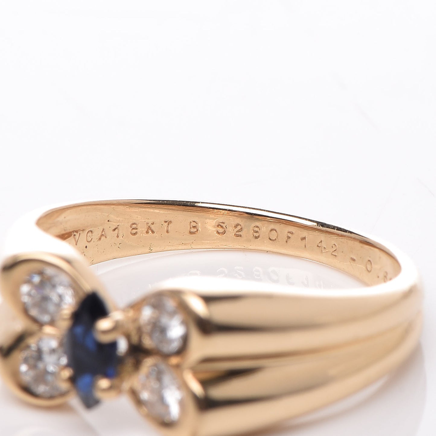 18K Yellow Gold Diamond Sapphire Butterfly Ring 52 6