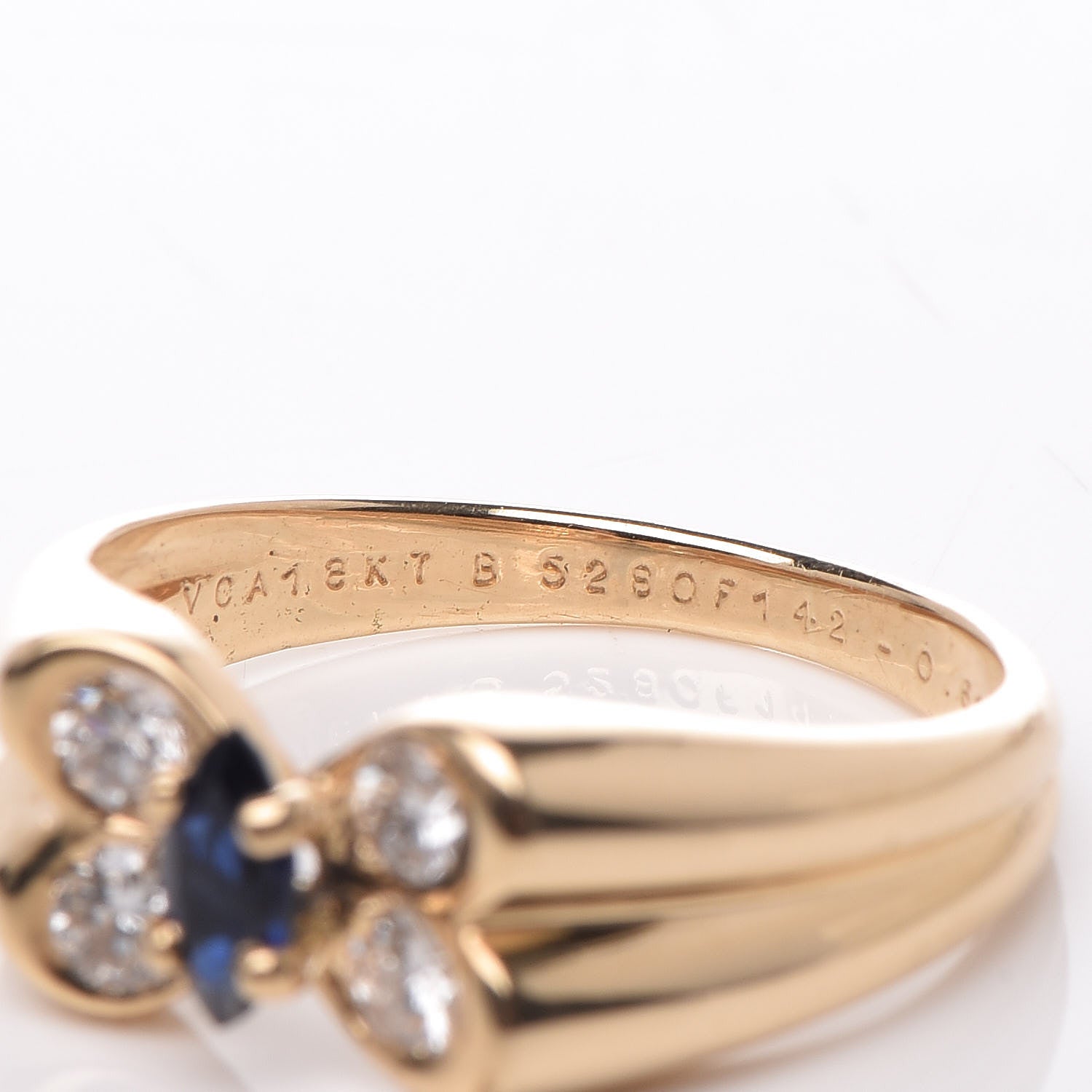 Van Cleef & Arpels 18K Yellow Gold Diamond Sapphire Butterfly Ring 52 6 5 of 5