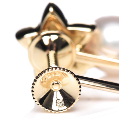 Mikimoto 18K Yellow Gold Akoya Pearl 6.5mm Star Screw Back Earrings 4 of 4