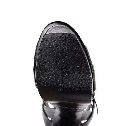 Saint Laurent Calfskin Tribute 105 Platform Sandals 40 Black 8 of 11