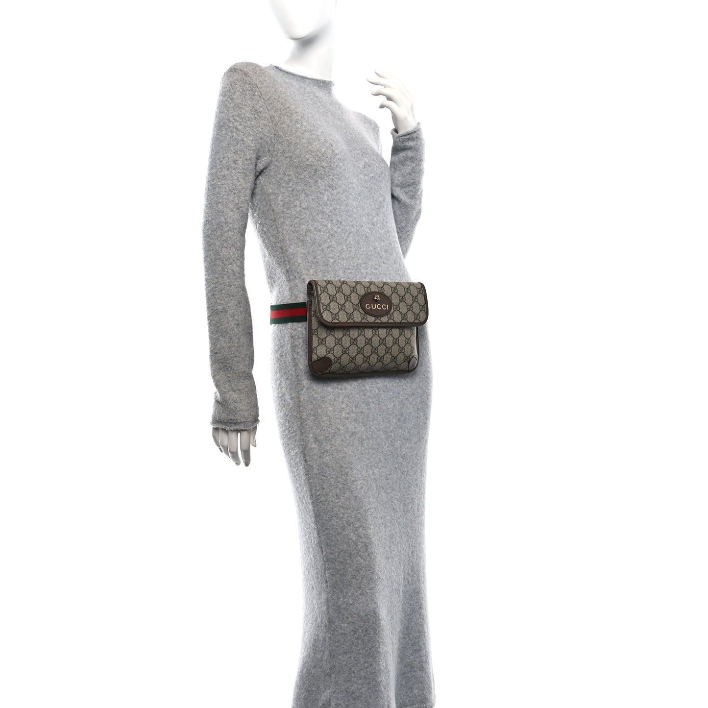 GG Supreme Monogram Neo Vintage Web Belt Bag Brown