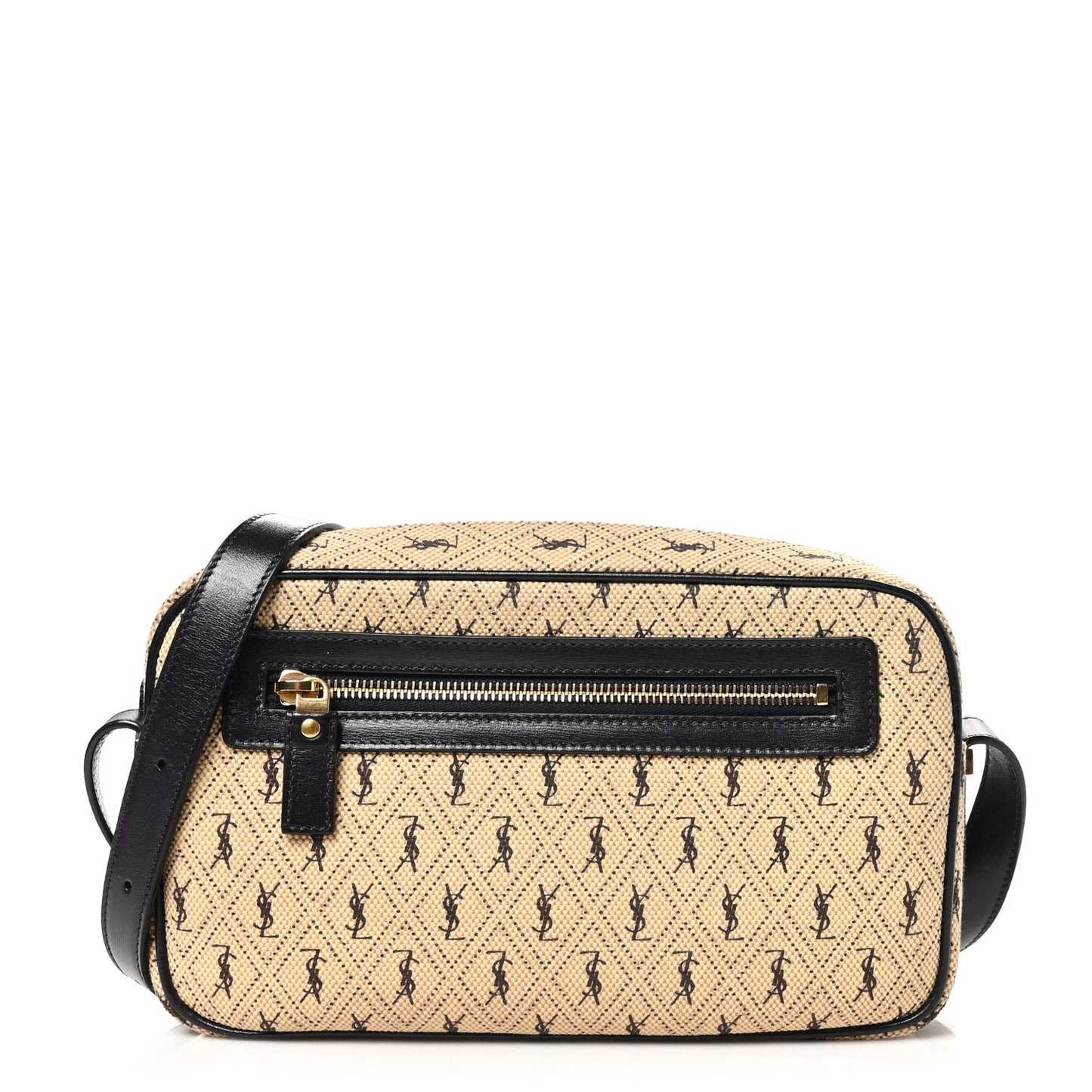 Canvas Monogram All Over Camera Bag Beige