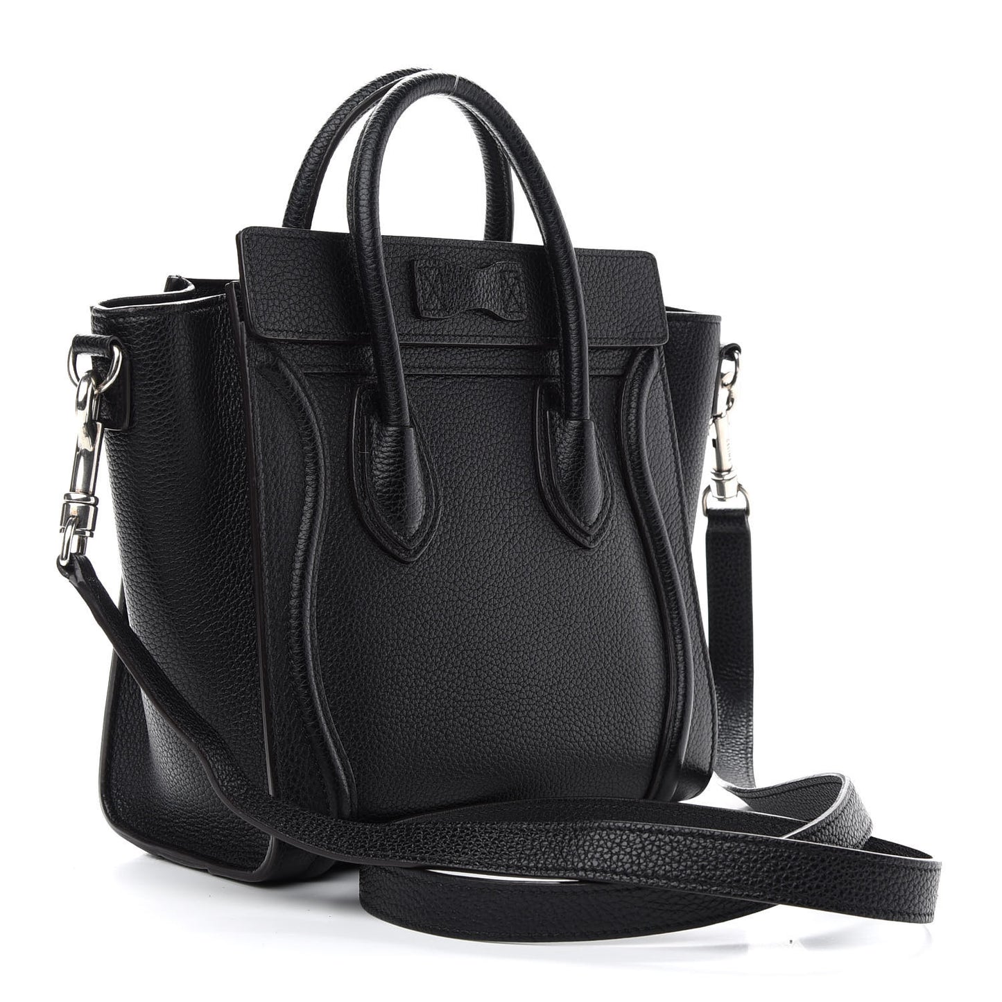 Drummed Calfskin Nano Luggage Black