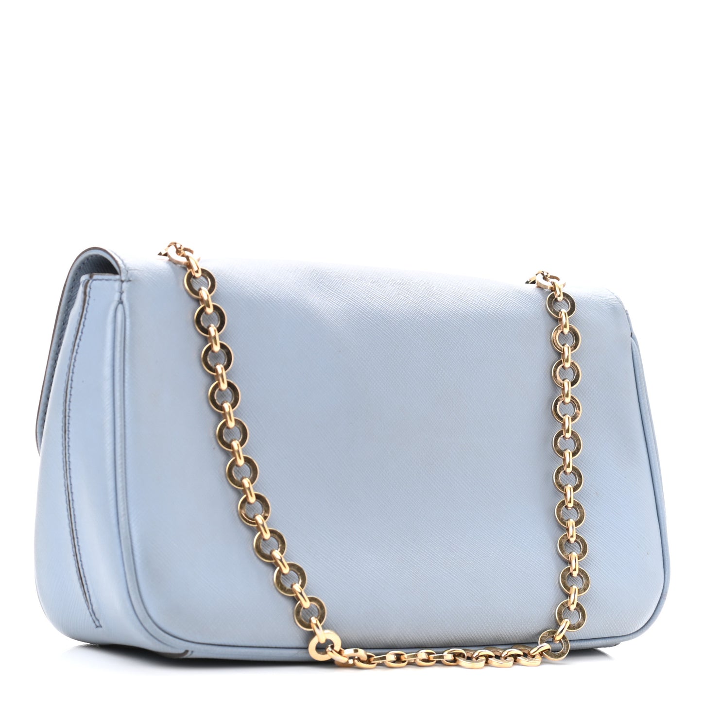 Printed Calfskin Rory Chain Shoulder Bag Light Blue