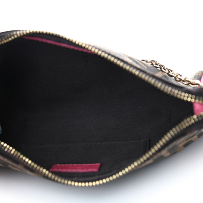 Fendi Zucca Vitello Elite Mini Pouch Crossbody Tobacco Fuxia 4 of 7