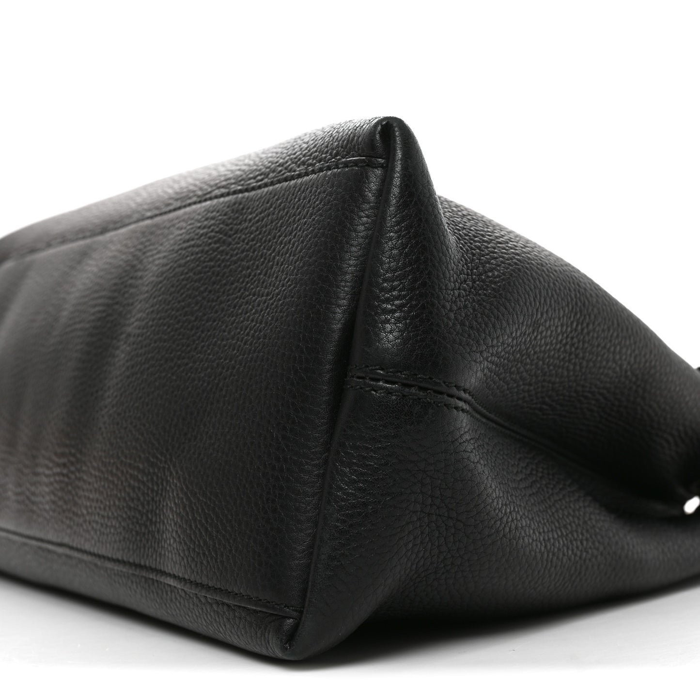 Pebbled Calfskin Studded Medium Soho Chain Shoulder Bag Black