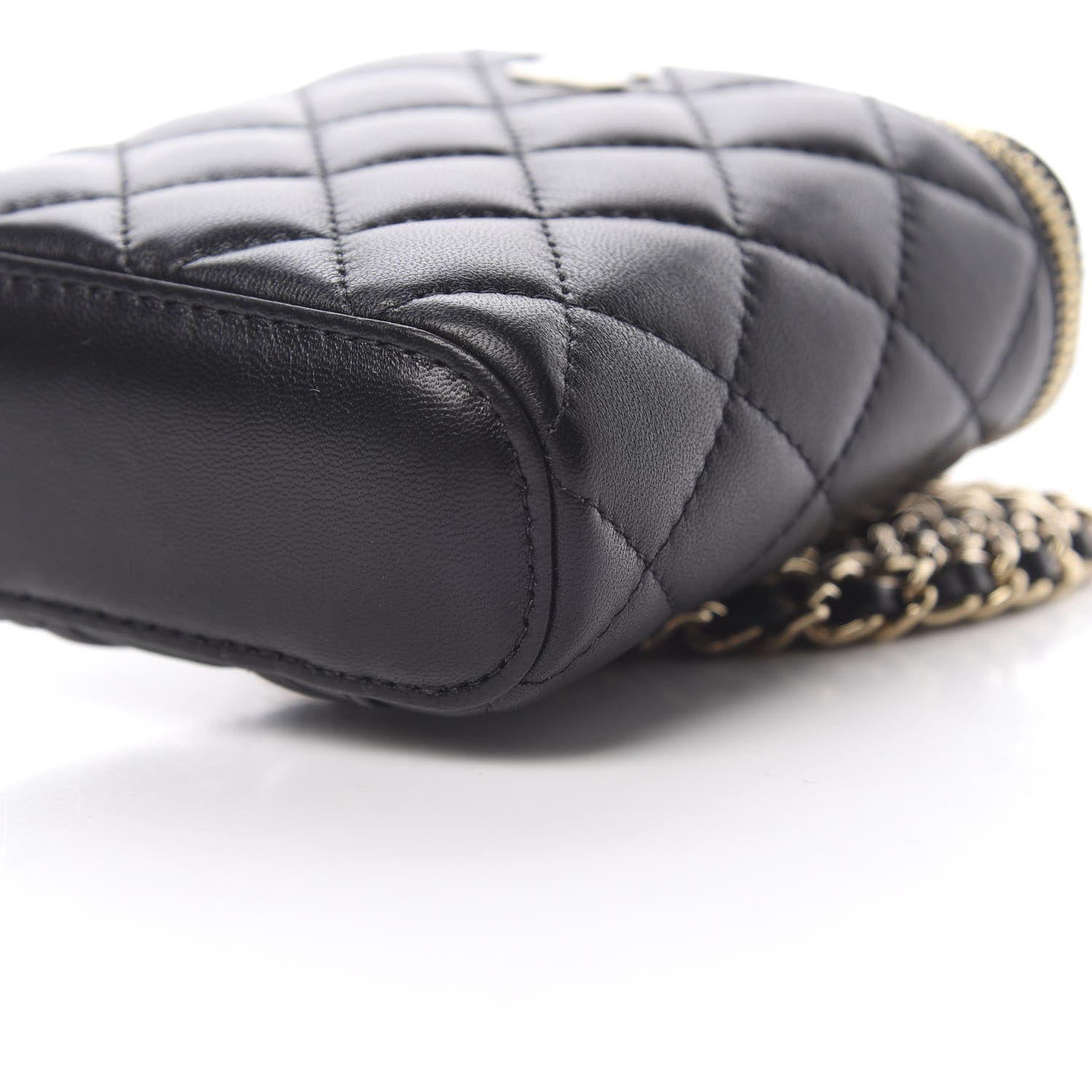 Chanel Lambskin Quilted Small Vertical Coco Beauty Vanity Case With Chain Black 10 of 11