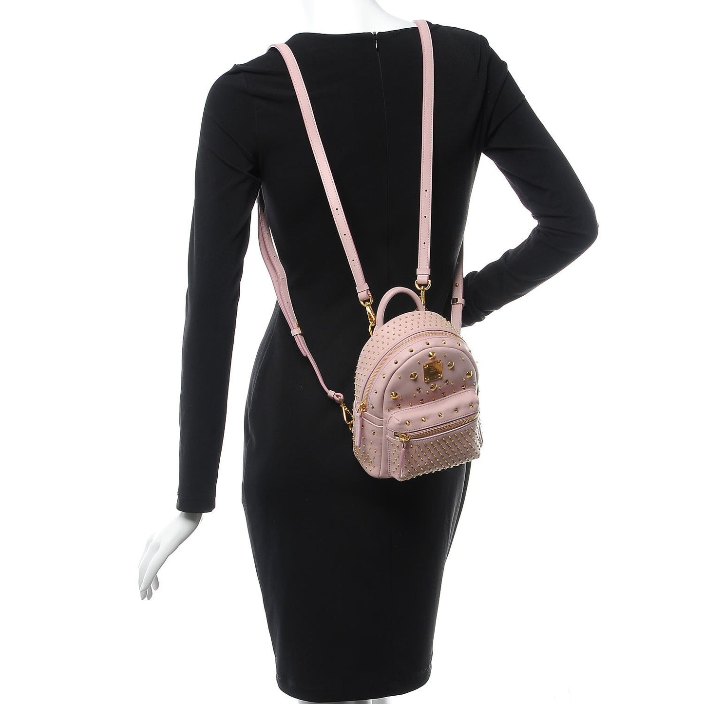 Calfskin Stud X-Mini Stark Bebe Boo Backpack Pink
