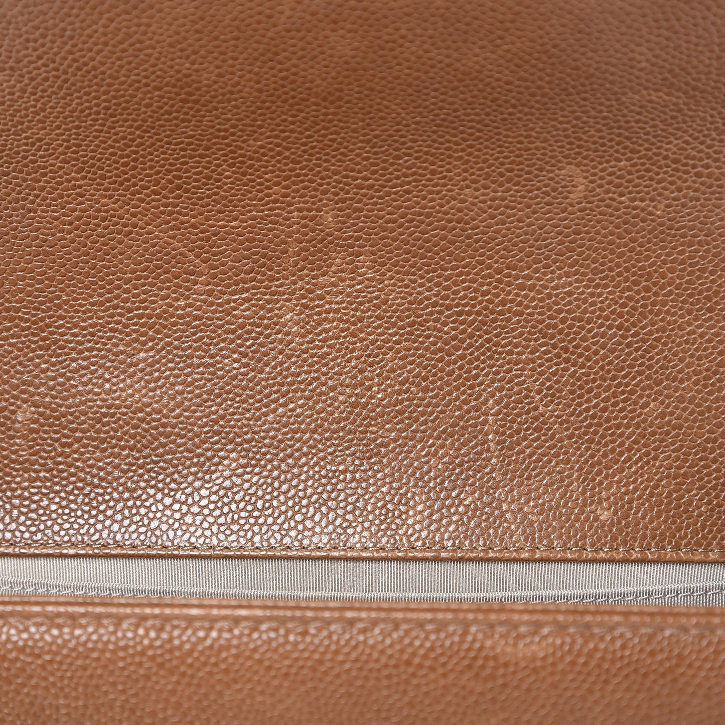 Caviar Quilted Medium Boy Flap Light Brown