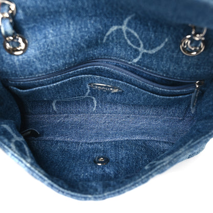 Chanel Denim Quilted CC Print Medium Single Flap Blue 5 of 10