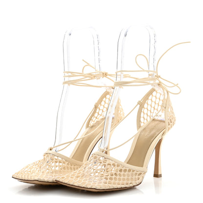 Bottega Veneta Mesh Nappa Stretch Ankle Tie Sandals 40.5 Toile 4 of 9