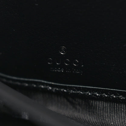 Gucci Vintage Effect Calfskin Matelasse Diagonal Torchon GG Marmont Zip Around Wallet Black Romantic Cherry 6 of 7