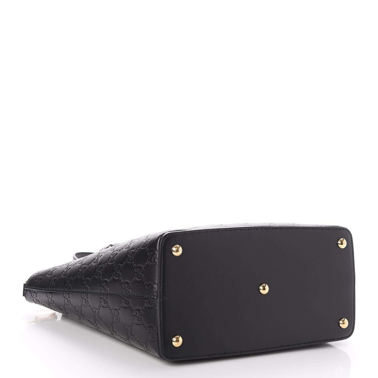 Gucci Guccissima Small Zippered Bucket Tote Black 4 of 7