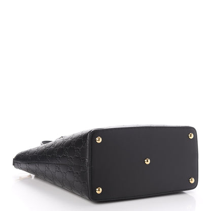 Gucci Guccissima Small Zippered Bucket Tote Black 4 of 7
