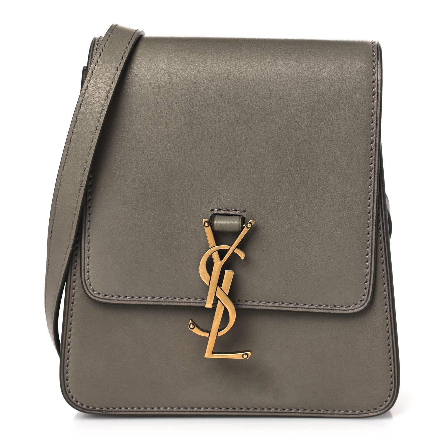 Saint Laurent Smooth Calfskin North South Kaia Satchel Grey 1 of 11