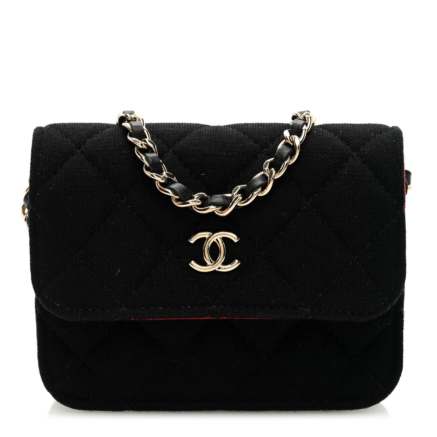Chanel Jersey Quilted Micro Mini Flap Black 1 of 10