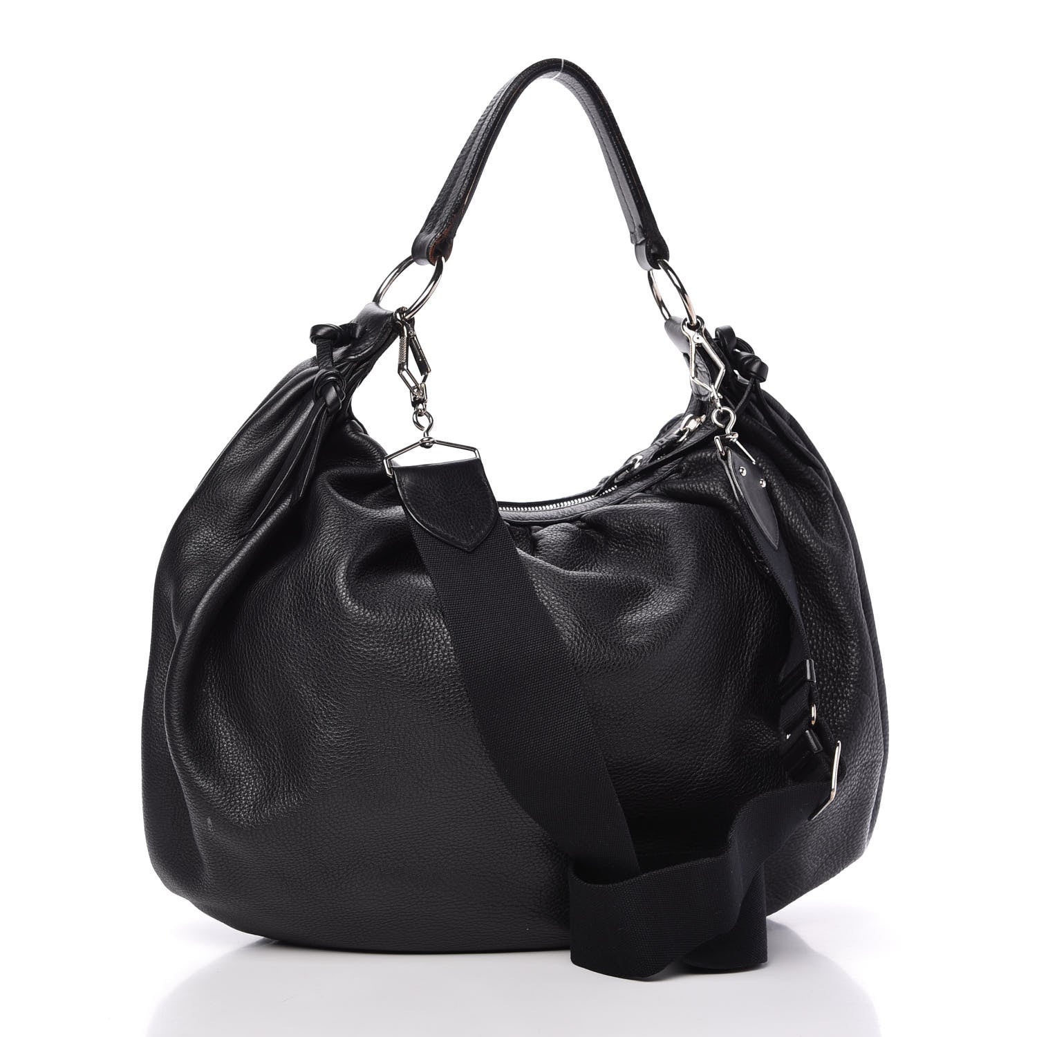 Miu Miu Vitello Daino Hobo Black 3 of 13