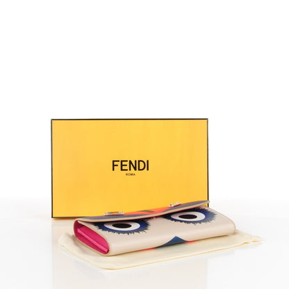 Fendi Vitello Elite Crystal Eye Monster Simply Continental Wallet Bellini Multicolor 4 of 9