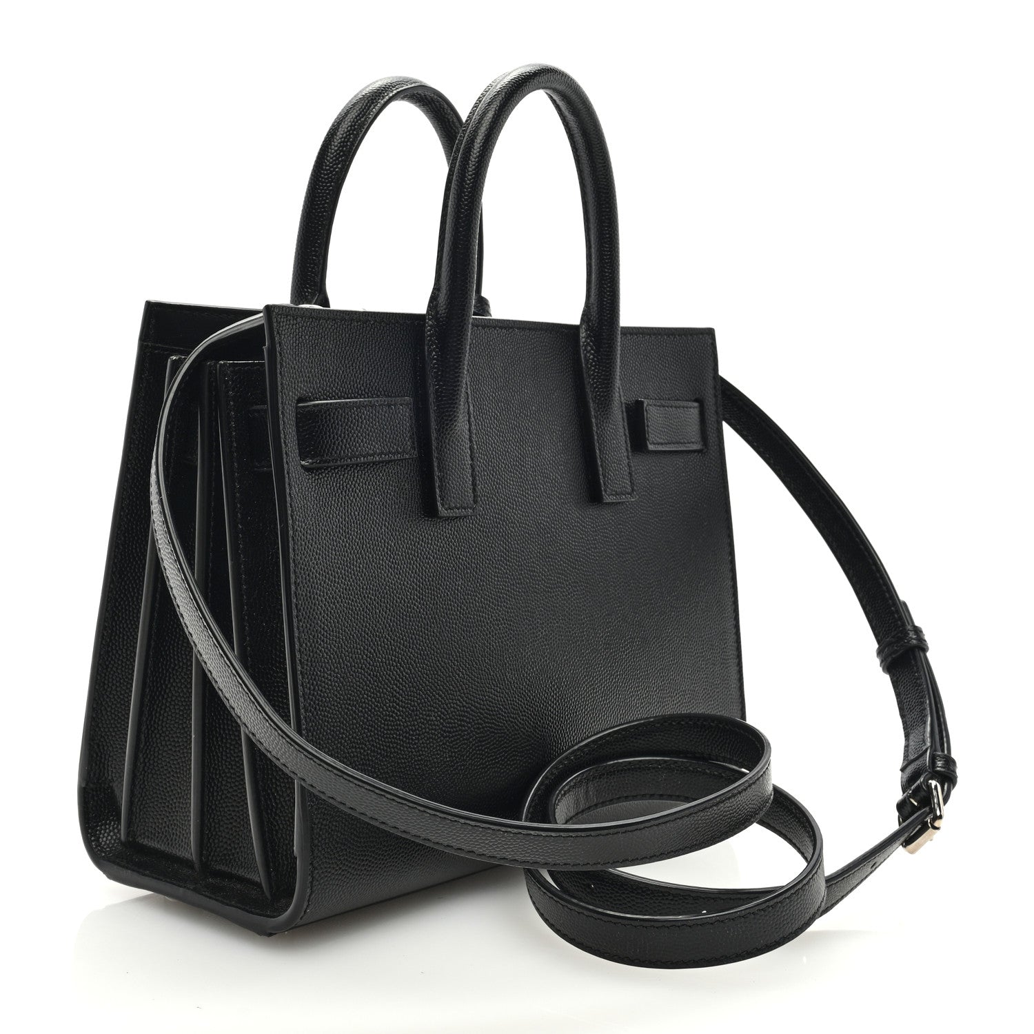 Saint Laurent SAINT LAURENT Grained Calfskin Nano Sac De Jour Black 3 of 10