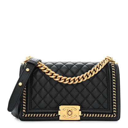 Chanel Caviar Quilted Medium Chain Around Boy Flap Black 1 of 11