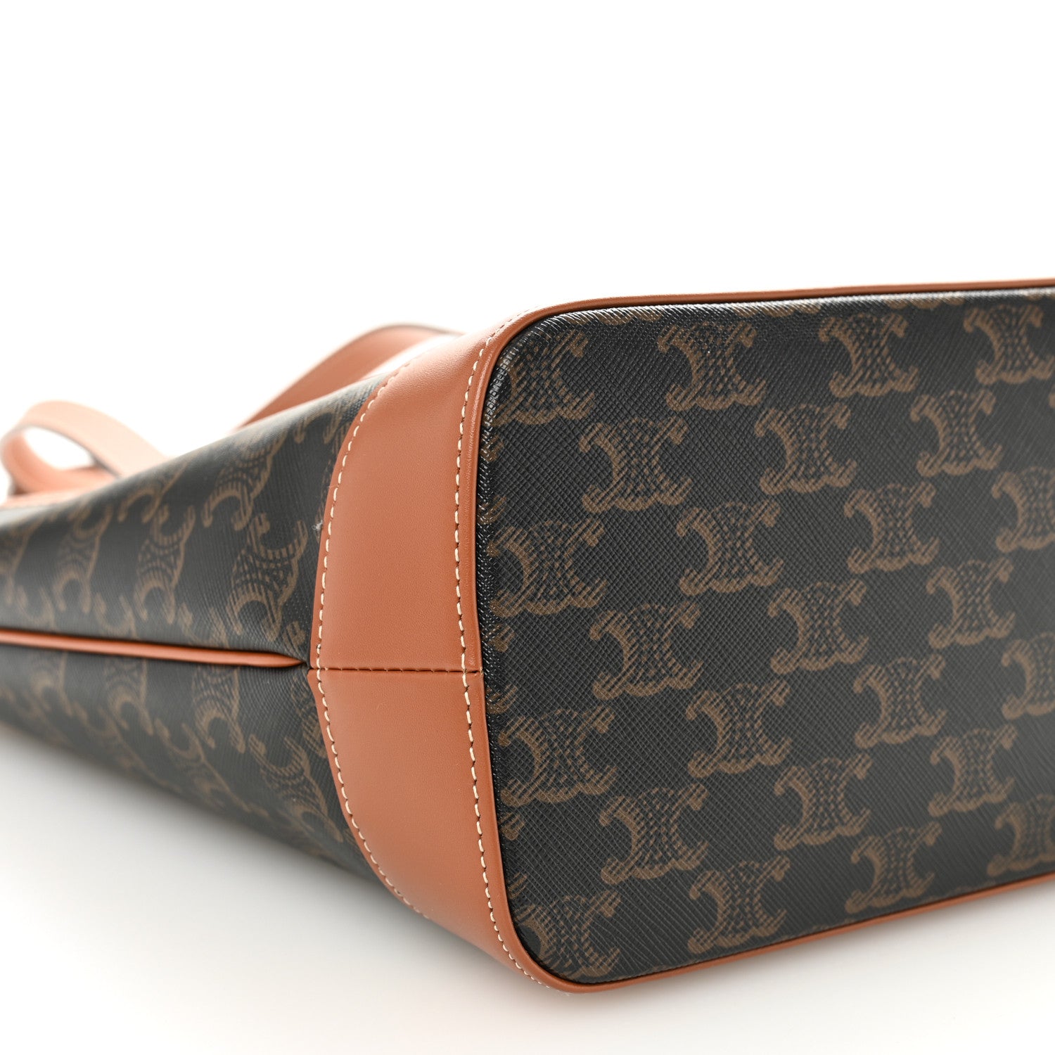 Celine Triomphe Canvas Calfskin Small Cabas Bag Tan 8 of 11