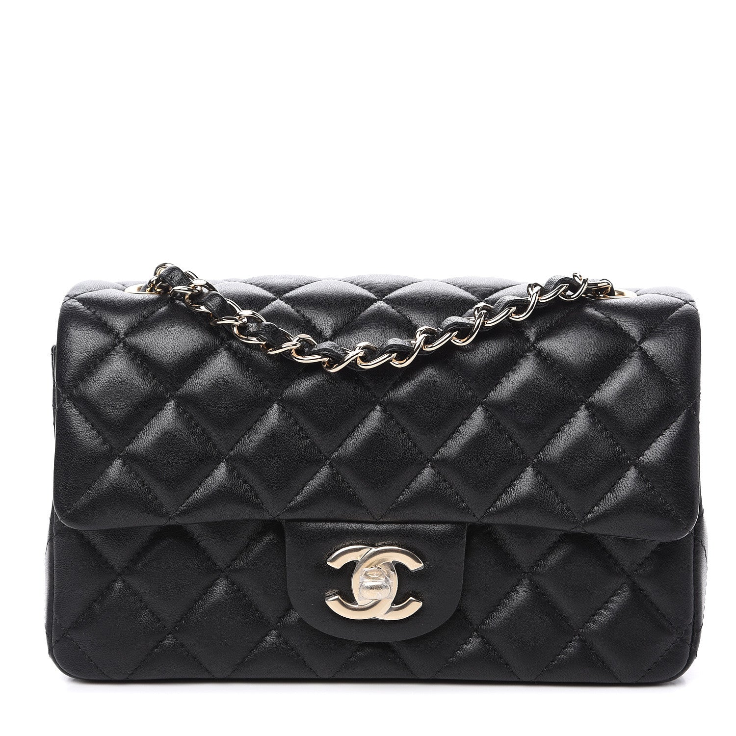 Chanel Lambskin Quilted Mini Rectangular Flap Black 1 of 11