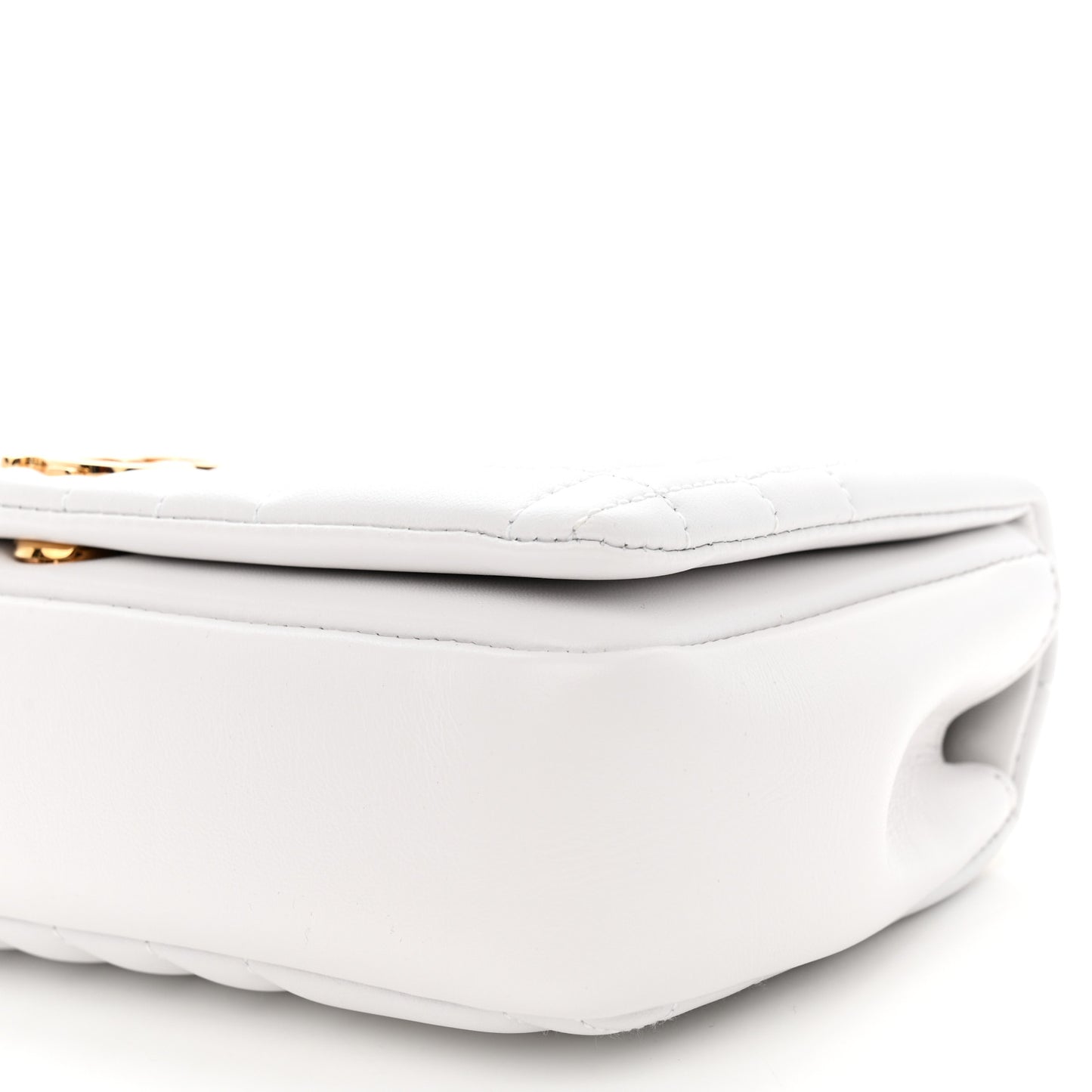 Lambskin Quilted Small Lola Bag Optic White