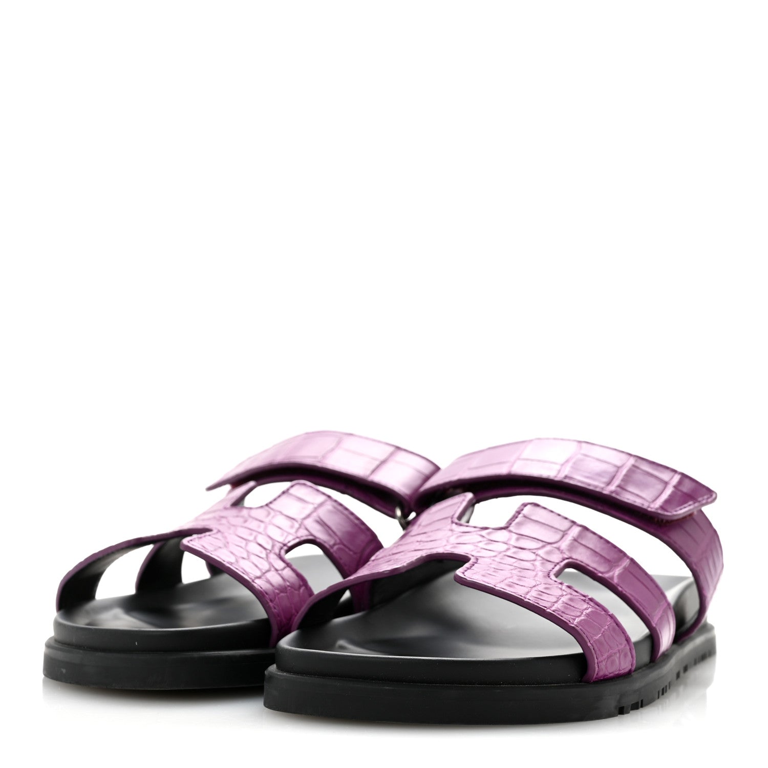 Hermes Matte Alligator Womens Chypre Sandals 38.5 Anemone 4 of 10
