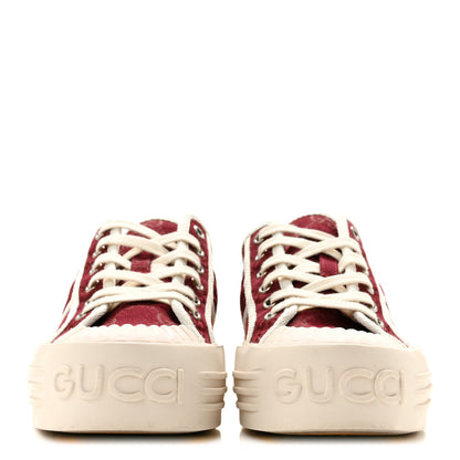 Gucci New Canvas GG Monogram Womens Chunky Sneakers 38.5 Rosso Ancora 3 of 10