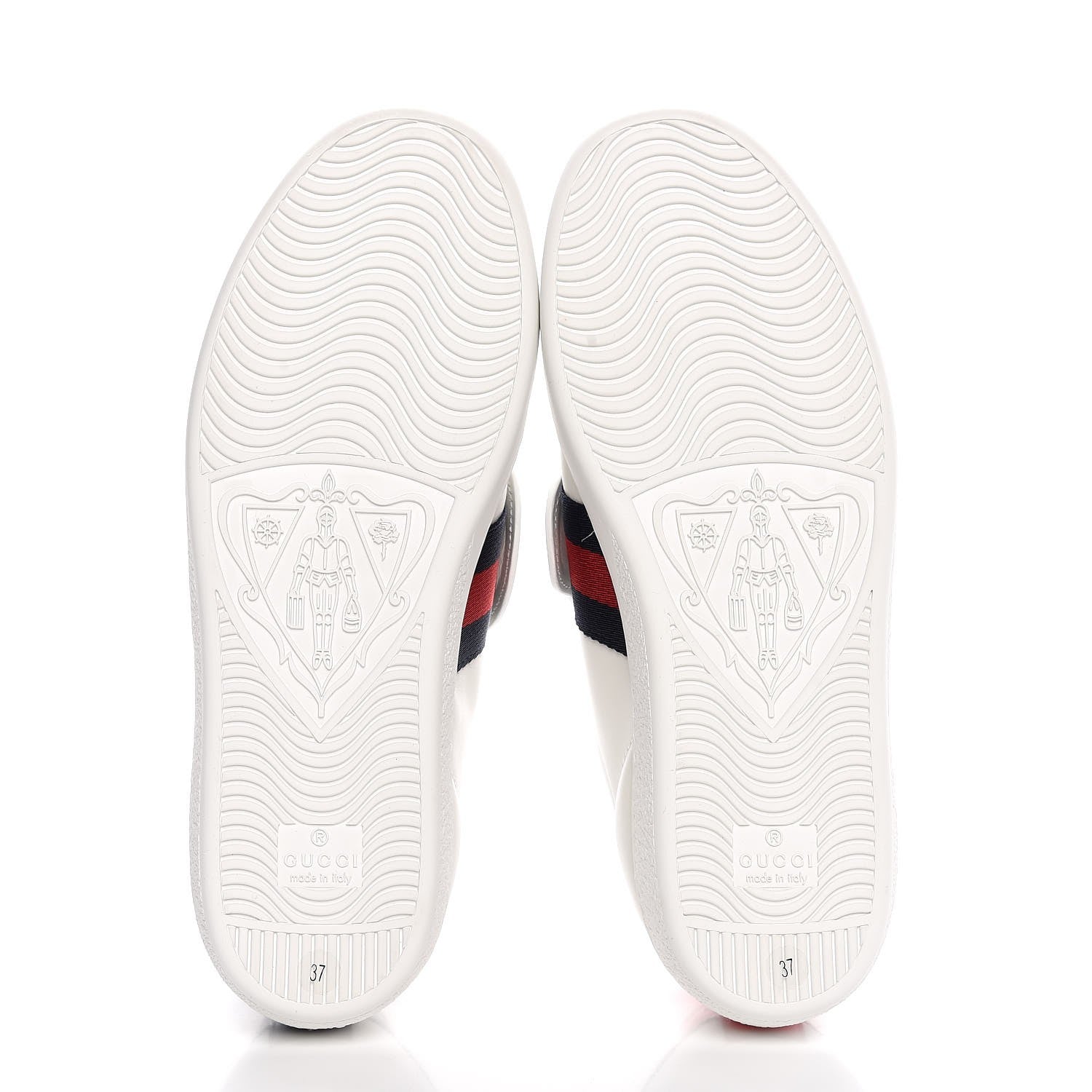 Gucci Calfskin Ayers Web Dagger Embroidered Ace Sneakers 37 White 5 of 11