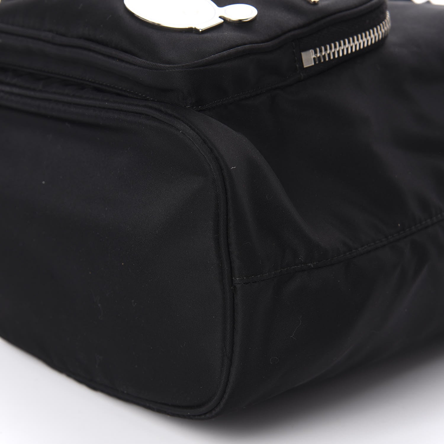 Prada Saffiano Tessuto Nylon Mini Bucket Crossbody Bag Black 7 of 11