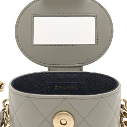 Chanel Lambskin Quilted Mini Vanity Case With Chain Grey 6 of 12