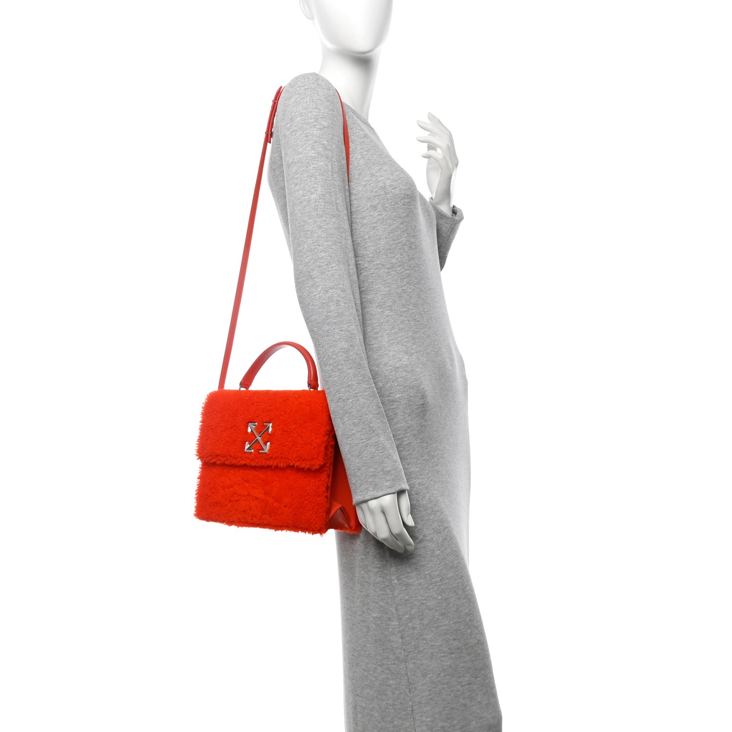 Shearling Calfskin Jitney 2.8 Bag Orange