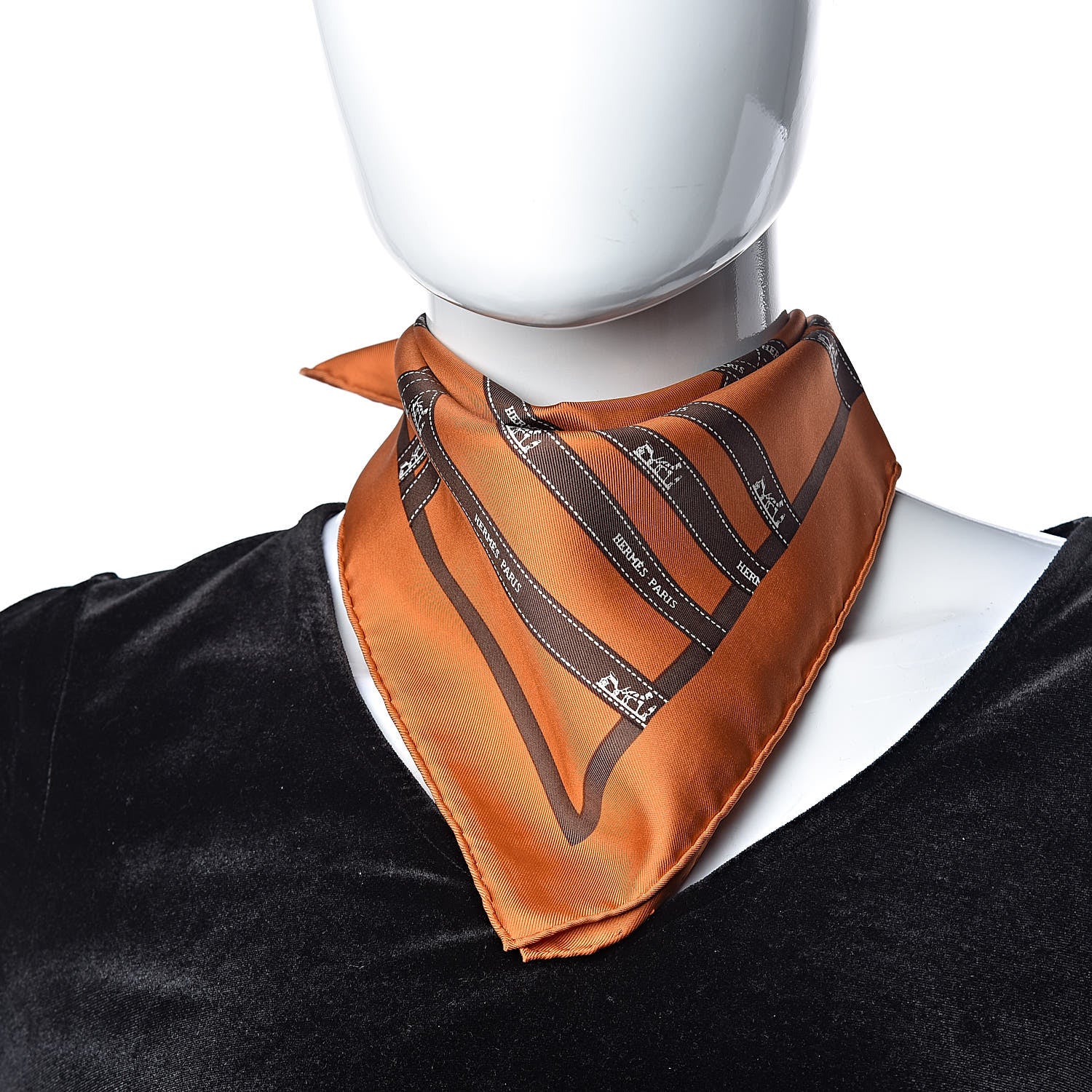 Hermes Silk Bolduc Pocket Square Scarf 2 of 4