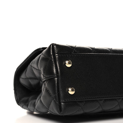 Chanel Caviar Lizard Embossed Quilted Mini Coco Handle Flap Black 9 of 10