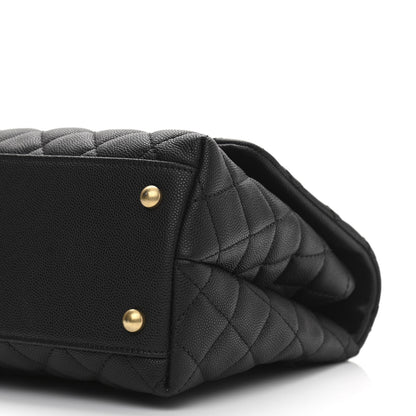 Chanel Caviar Lizard Embossed Quilted Small Coco Handle Flap Black 10 of 10