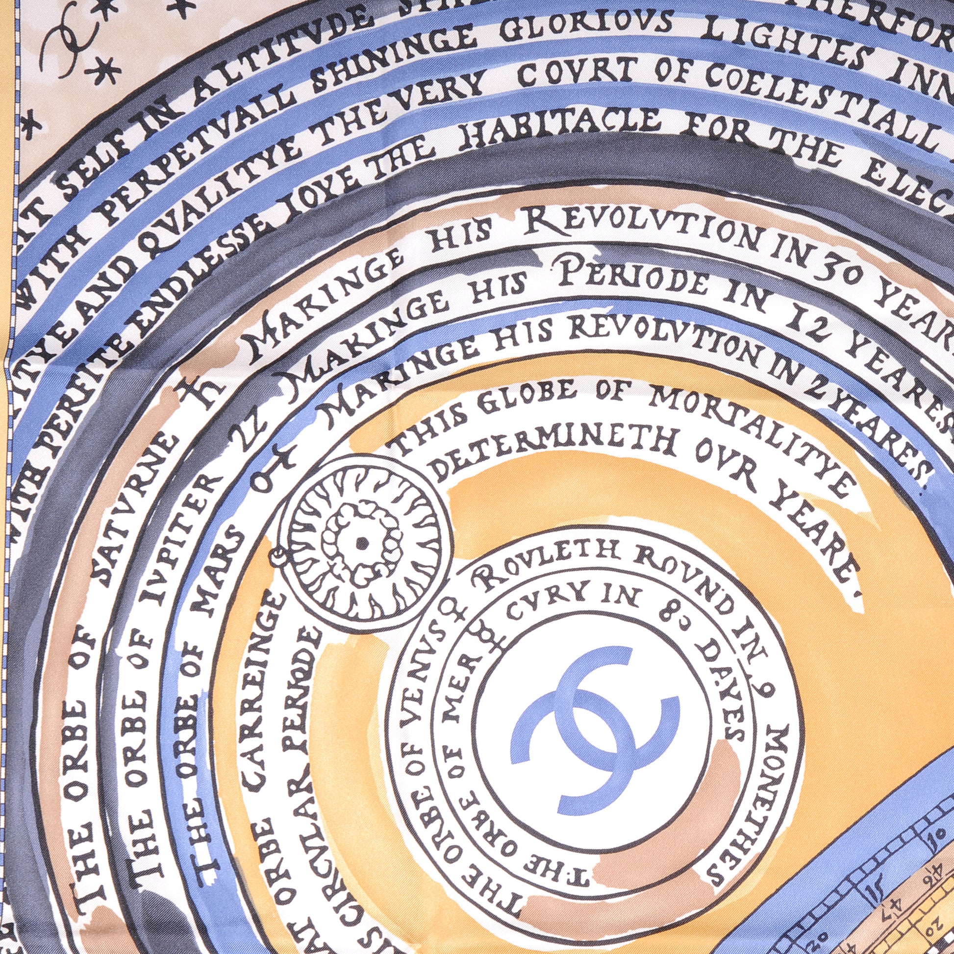 Chanel Silk Map Square Scarf CC 1 of 5