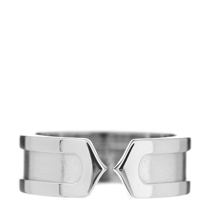Cartier 18K White Gold 6.5mm C De Ring 51 5.75 1 of 6