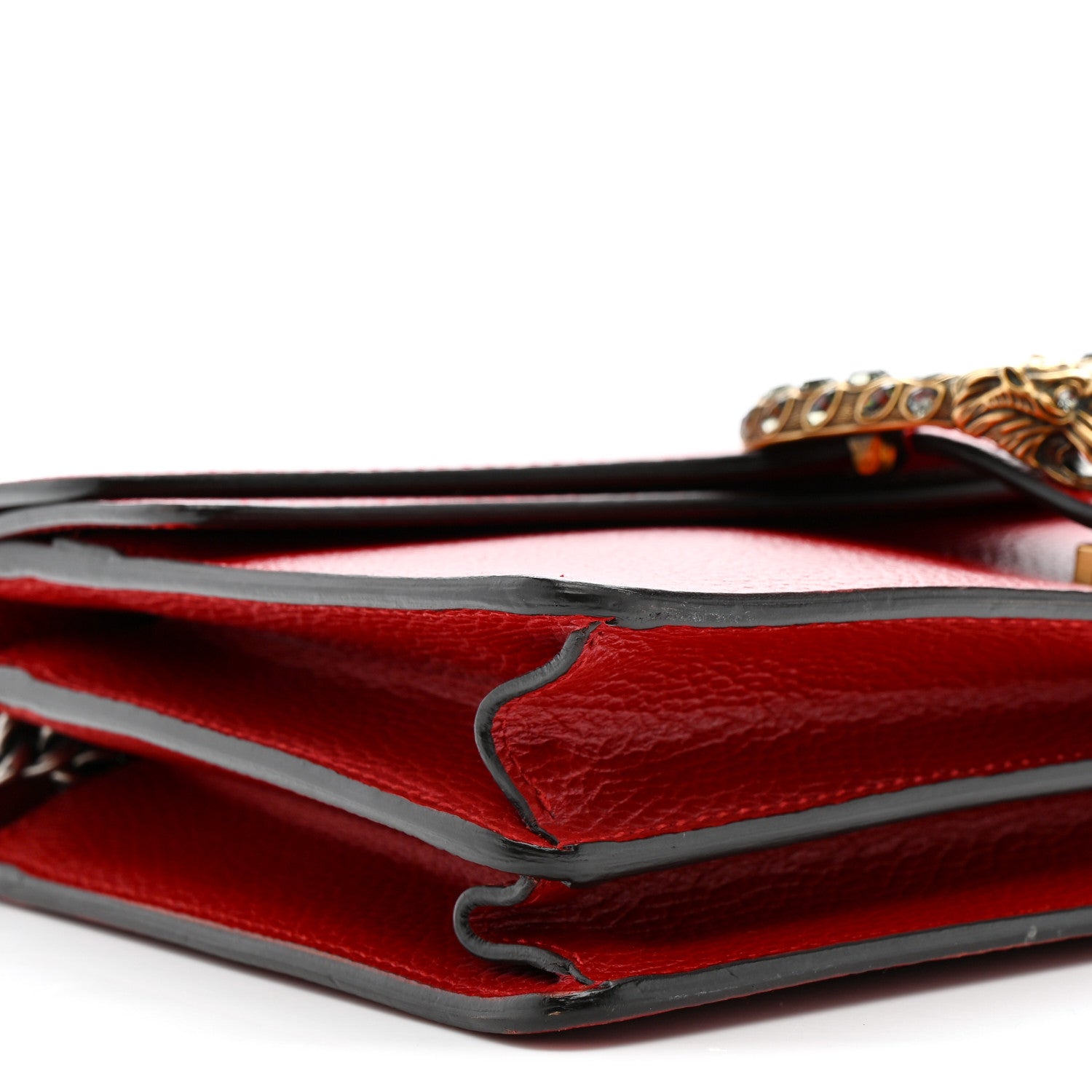 Gucci Dollar Calfskin Swarovski Crystal Small Dionysus Shoulder Bag Hibiscus Red 11 of 18