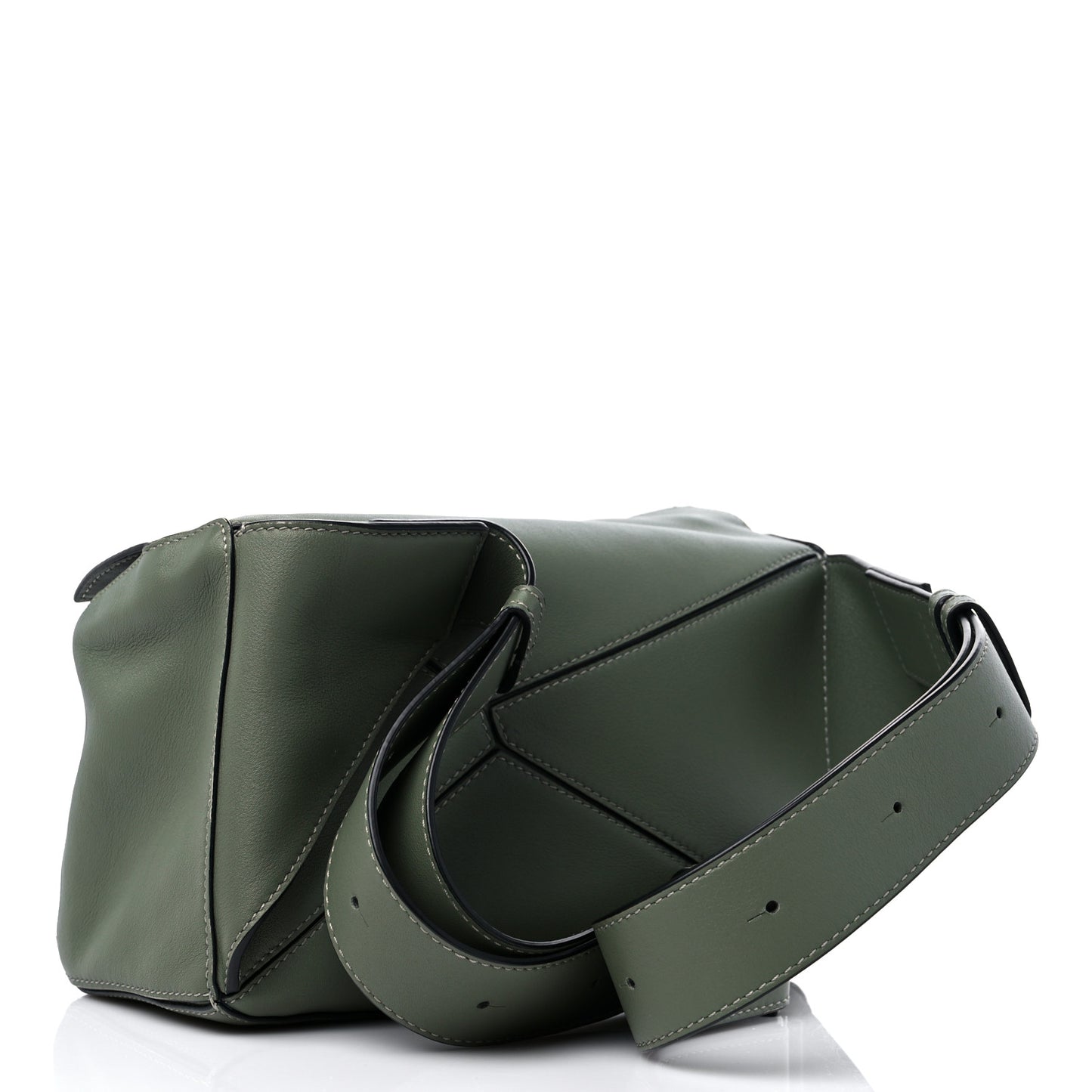 Calfskin Small Puzzle Bumbag Dark Sage